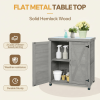 Potting Bench with Storage Cabinet and Metal Table Top – Outdoor Patio Work Station