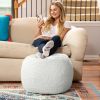 Jaxx Ellis Small Faux Shearling Ottoman Pouf – Cloud