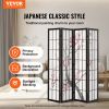 VEVOR 4-Panel Japanese Wood Room Divider Screen – Folding Privacy Partition