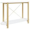 White Console Table with Solid Pine Legs – Engineered Wood Entryway Table