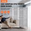 VEVOR 6-Panel Wood Room Divider – Folding Louvered Privacy Screen, 66.9" Tall Indoor Wooden Partition, Portable Decorative Screen
