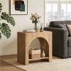 Square Side Table with Storage Shelf – Modern Cube End Table for Living Room & Bedroom