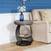 Round Coffee Table with Storage Rack – Side Table, Sofa Table, Tea Table