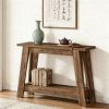 Modern Farmhouse Console Table, Entrance & Sofa Table with Double-Layer Open Shelves