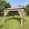 Outdoor 11x 11Ft Pop Up Gazebo Canopy With Removable Zipper Netting,2-Tier Soft Top Event Tent,Suitable For Patio Backyard Garden Camping Area