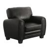 Modern Living Room Chair 1pc Black Faux Leather Retro Style