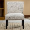 Botticelli English Letter Print Armless Contemporary Accent Chair