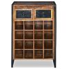 Industrial Wine Rack for 16 Bottles Solid Reclaimed Wood with Drawers