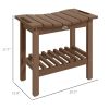 HDPE Shower Bench with Storage Shelf Indoor Outdoor Bath Seat