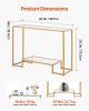 VEVOR 2-Tier Glass Console Table with Tempered Glass Top and Iron Frame