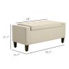 Linen Tufted Storage Ottoman Bench with Lift Top, Beige – Living Room & Entryway