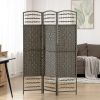 3 Panel Folding Room Divider Privacy Screen – Portable Wave Fiber Partition, Dark Gray