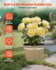 VEVOR 4-Pack 11.81" Whiskey Barrel Planters with Drainage Holes