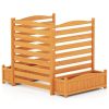 No-Dig Fir Wood Privacy Fence with Planter Boxes – 3-Panel AC & Outdoor Equipment Screen