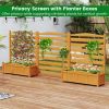 No-Dig Fir Wood Privacy Fence with Planter Boxes – 3-Panel AC & Outdoor Equipment Screen
