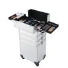 4-in-1 Draw-bar Style Interchangeable Aluminum Rolling Makeup Case – Silver