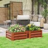 2-Piece Galvanized Raised Garden Bed 2' x 2' x 1' Metal Planter Box