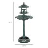 Bird Bath Bowl, 3-in-1 Pedestal Birdbath with Feeder & Planter, Green