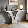 Mirrored Console Table with V-Shape Base – Modern Entryway & Foyer Table