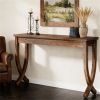 Solid Wood Console Table – 63" Entryway Sofa Table with Storage Display