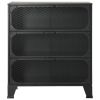 Grey Metal and MDF Storage Cabinet – Wall-Mounted Industrial Design, 3 Doors