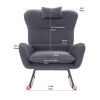 Teddy Upholstered Rocking Chair – Dark Grey Nursery & Living Room Chair