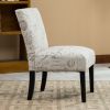 Botticelli English Letter Print Armless Contemporary Accent Chair