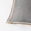 Set of 2 Vintage Linen Throw Pillow Covers 20x20 – Gray with Trim