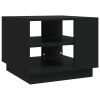 Coffee Table Black – Small Square Engineered Wood Table