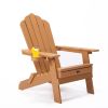 TALE Folding Adirondack Chair with Pullout Ottoman & Cup Holder, Oversized Poly Lumber