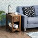 Chairside End Table with Drawer and Shelf – Contemporary Yellow