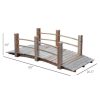 5 ft Wooden Garden Bridge with Railings – Arched Natural Fir Wood Backyard Footbridge