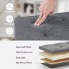 Folding Storage Ottoman Bench – 47” Linen Upholstered Footrest & End-of-Bed Storage Chest