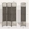 3 Panel Folding Room Divider Privacy Screen – Portable Wave Fiber Partition, Dark Gray