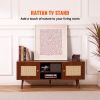 VEVOR Boho Rattan TV Stand for 55 Inch TV – Mid Century Modern TV Console