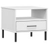 White Bedside Table, Solid Pine Wood with Drawer and Shelf 19.7 x 19.7 x 17.7 in