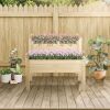 Outsunny 34" Two-Tier Raised Garden Bed Elevated Wooden Planter Box for Vegetables, Herbs & Flowers