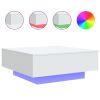 White LED Coffee Table 31.5" Square Modern Engineered Wood