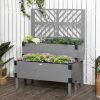 Outsunny Raised Garden Bed with Trellis, 2-Tier Wooden Elevated Planter Box with Legs, Gray