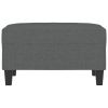 Dark Grey Polyester Footstool, Compact Rectangular Footrest for Living Room