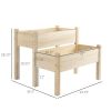 Outsunny 34" Two-Tier Raised Garden Bed Elevated Wooden Planter Box for Vegetables, Herbs & Flowers