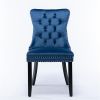 Modern Tufted Velvet Dining Chair 2-Pcs Set with Nailhead Trim, Blue