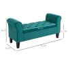 Tufted Storage Ottoman Bench with Folding Design, Velvet Upholstered Green