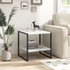 2-Tier Square End Table with Storage Shelf – Reversible Design