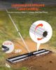 VEVOR 36" x 10" Stainless Steel Lawn Leveling Rake with Roller & Adjustable Handle