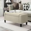 Linen Tufted Storage Ottoman Bench with Lift Top, Beige – Living Room & Entryway