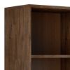 Clarkson Bookcase with Storage – Rustic Natural Aged Brown Acacia Wood