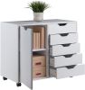 Winsome Wood Halifax 5-Drawer Storage Cabinet with Side Compartment – White