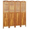 4-Panel Solid Acacia Wood Room Divider – Folding Privacy Screen 63.8" x 70.9"