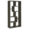 Weathered Grey 8-Shelf Bookcase – Modern Geometric Display Shelf